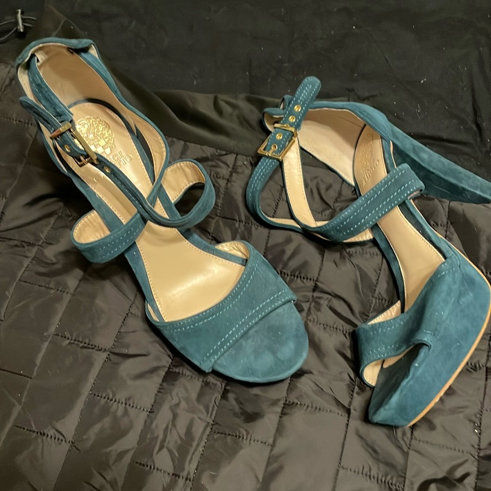 New. Vince Camuto | Shayla Leather Suede Sandal Platform Heel Size 11/EU 41